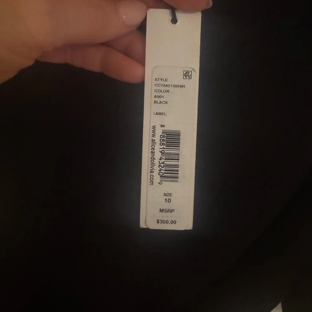 Alice + Olivia Black Virgil Boat Neck Mini Dress - Picture 8 of 8